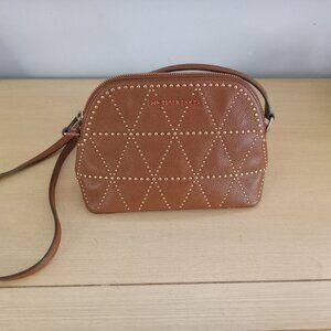 Michael Kors Adele Brown Medium Crossbody Leather Handbag.